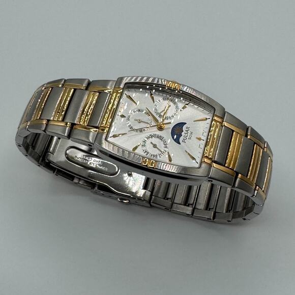 Pulsar By Seiko Moon Phase Triple Calendar Japan Quartz Watch VX3F-X002 Steel main image 15